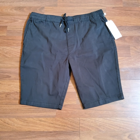 Modern American Men's Lockdown Pull On Chino Khaki Shorts Size M Black New - Picture 5 of 10